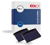 COLOP Tampon encreur de rechange E/2600, bleu, pack 2 unités | Kit de 2 recharges, qualité COLOP d'origine pour gamme Classic. Encre bleue indélébile et certifiée ISO.