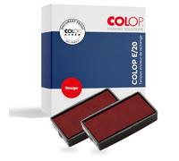 COLOP Tampon encreur de recharge E/20 Rouge Lot de 2 | Kit de 2 recharges, qualité COLOP d'origine pour Printer 20. Encre rouge indélébile et certifiée ISO, idéal pour le bureau.