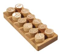 COLOP Woodies Tampon en bois "Motivation" avec 12 motifs, tampon de reconnaissance et de motivation en bois de hêtre, taille de l'empreinte: Ø 29 mm, anguleux