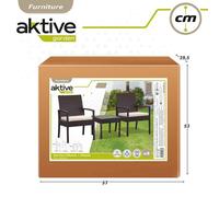 Color Baby aktive - Ensemble de salon 2 fauteuils avec table basse, fauteuils 54.5x56x79 cm en métal et rotin, table 43.5x39 cm verre, recommandé dès 3 ans