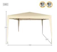 Color Baby Cenador Aktive Tente de jardin pliante en polyester crème 300x300x240 cm Abri de terrasse avec structure acier