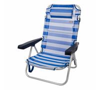 Color Baby Chaise pliante Marin - Aluminium Blanc/Bleu
