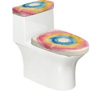 Color Circle Lot de 2 housses de toilette élastiques lavables pour salle de bain, doux et lavable en forme de U