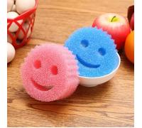 Color Eponge Smiley Anti-Rayures, Eponge Vaisselle Lavable Antibactérienne et Réutilisable