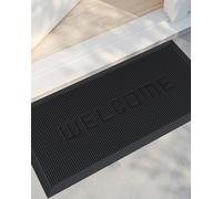 COLOR&GEOMETRY Paillasson extérieur antidérapant 43x90cm Noir | Tapis caoutchouc imperméable extérieur, résistant, piège à saletés, profil bas, tous temps, idéal entrée, patio, jardin.