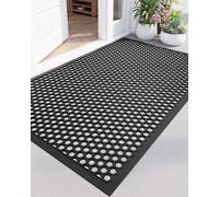 COLOR&GEOMETRY Paillasson extérieur entrée drainant 80 x 120 cm Noir | Tapis caoutchouc antidérapant extérieur, résistant, imperméable, piège à saletés, tous temps, idéal entrée, patio, jardin.