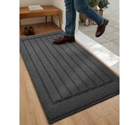 COLOR&GEOMETRY Tapis Entree Interieur - Lavable en Machine, 50x90cm, Gris | Tapis Absorbant Entree Antidérapant, Paillasson Interieur Entree Doux et Capteur de Poussière