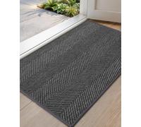 COLOR&GEOMETRY Ultrafin Paillasson Interieur Entree 60 x 90 cm, Gris Foncé | Tapis Entrée Intérieur, Lavable en Machine, Tapis de Porte pour Entrée, Couloir, Emballage Plié