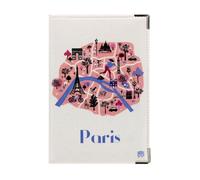 Color Pop Porte-papiers voiture Paris - PVC ""Plan Paris"" - Fabrication française - Étui carte grise & permis - 15,4 x 10,3 cm