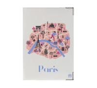 Color Pop Protège passeport Paris - PVC ""Plan Paris"" - Finition coins métal - Protection passeport - 13,5 x 9,5 cm