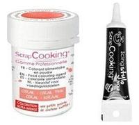 Colorant alimentaire en poudre corail + stylo glaçage noir Noir G