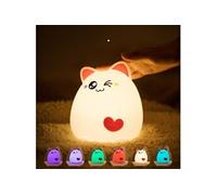 Coloré CAT LED Veilleuse Animal Lumière USB Rechargeable Doux Silicone Cartoon Touch Light Veilleuse pour Enfants