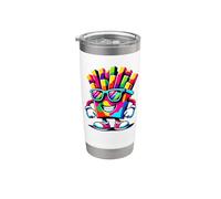Coloré Pop Art Lunettes De Soleil Frites Gobelet isotherme en acier inoxydable double paroi