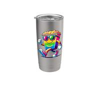 Coloré Pop Art Lunettes De Soleil Macaroni Au fromage Gobelet isotherme en acier inoxydable double paroi