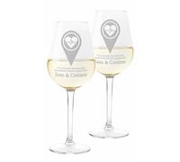 Colorfamily Paire de Verres à Vin Personnalisés Saint-Valentin - Set de 2 Verres Tu As Une Place Dans Mon Cœur Que Personne D'Autre - Mariage, Fiançailles, Amour, Vœux - Verre en Verre de 500 ml