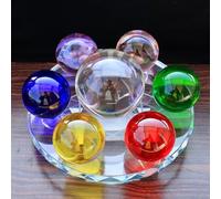 Colorful Crystal Ball with Round Stand Base, Creative Night Light Gifts for Women Men Girls Boys, Birthday for Girlfriend Wife Mom, Christmas Decoration for Home,Base-12cm Gemstone Stone