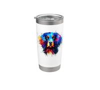 Colorful Splash Art Blue Picardy Spaniel Gobelet isotherme en acier inoxydable double paroi