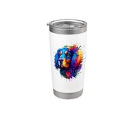 Colorful Splash Art Blue Picardy Spaniel Gobelet isotherme en acier inoxydable double paroi