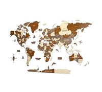 Colorfull Worlds Carte du Monde Murale en Bois 3D - Grande Carte du Monde en Bois pour Décoration Murale - Carte Monde Multicouche pour Salon, Chambre ou Bureau - Idée Cadeau Voyage Sirius,2XL