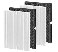Colorfullife Lot de 2 filtres de rechange H 116130 pour purificateur d'air Plasmawave Winix 5500-2 AM80, 2 véritables filtres HEPA et 2 filtres à charbon actif, pièce de rechange 116130