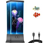 COLORLIFE Lampe méduse électrique avec changement de couleur pour aquarium, veilleuse pour salon, dortoir, cadeau pour homme, décoration de la maison, pour chambre à coucher, méduse relaxante, noire