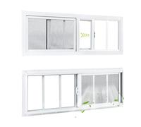 COLORPAPA Lot de 2 fenêtres pour abris de jardin, 25,4 cm x 73,7 cm Fenêtres coulissantes, fenêtre de lucarne avec verre trempé pour abri de jardin, poulailler, cabane de jardin, maison, garage
