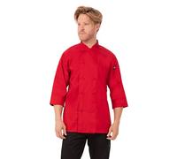 Colour by Chef Works B106-M Vesteà manches 3/4 Rouge Taille M