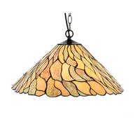 Coloured by Art - Lampe à Suspension Tiffany style Jade 3x E-27 - Art Déco | lampe artisanale, verre ocre, Abat-jour multicolore façon vitrail, vintage design, Stained glass style