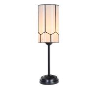 Coloured by Art - Lampe de table Tiffany style slim noire avec Gatsby | lampe artisanale, verre blanc, Abat-jour façon vitrail, vintage design, Stained glass style