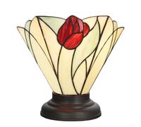 Coloured by Art - Lampe de table Tiffany style Tulip - Art Déco | lampe artisanale, verre rouge, Abat-jour multicolore façon vitrail, vintage design, Stained glass style