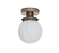 Coloured By Art - Plafonnier Guimard Flower 20's Bronze - Art Déco | lampe artisanale, verre opalin blanc, style Art déco, années 20-30