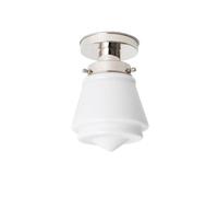 Coloured by Art - Plafonnier Komeet 20's Nickel - Art Déco | lampe artisanale, verre opalin blanc, style Art déco, années 20-30