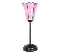 Coloured By Art - Tiffany Lampe - Lampe de table Tiffany slim noire avec Liseron Pink