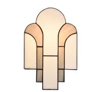 Coloured by Art - Tiffany style Applique Murale New York - Art Déco | lampe artisanale, verre blanc, Abat-jour multicolore façon vitrail, vintage design, Stained glass style