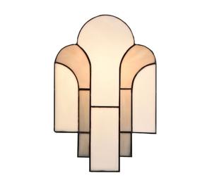 Coloured by Art - Tiffany style Applique Murale New York - Art Déco | lampe artisanale, verre blanc, Abat-jour multicolore façon vitrail, vintage design, Stained glass style