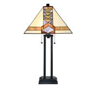 Coloured by Art - Tiffany style Lampe de Table Pyramide Architecte