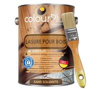 colourPlus® Lasure pour bois sans solvant (2,5L, Gris Anthracite) Lasure extérieure pour bois à finition satinée - Fabriqué en Allemagne