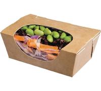 Colpac Zest Boîtes à salade compostables Kraft Petites Boîtes 500ml (Paquet de 500) (500 pièces)