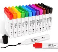 colpart Whiteboard Marker Noir Stylo à film 72pcs 6 couleurs Effaçable Pointe fine