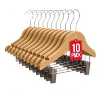 COM-FORT HOUSE Lot de 10 cintres pour enfants en bois avec pinces naturelles 30 cm
