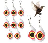 COM-FOUR® 10x effaroucheur d'oiseaux, dissuasif pour étourneaux, Corbeaux | choucas - pigeons - épouvantail - répulsif pour oiseaux en plastique - remorque réfléchissante
