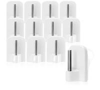 com-four® 12x crochets à rideaux autocollants pour tringles à rideaux | tringles Vitra - crochets adhésifs pour fenêtres - crochets pour fenêtres - blanc
