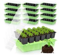 com-four® 12x Mini Serre d'intérieur avec Couvercle, Kit de Culture | Jardinière pour légumes - herbes et fleurs - Germination pour rebord de fenêtre et balcon