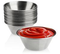 com-four® 16x Bols à sauce Ø 6 cm en acier inoxydable - Mini récipients pour sauces, trempettes et snacks - Coupelles à épices de métalliques - Vaisselle de service