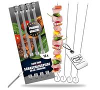 COM-FOUR® 16x brochettes de brochettes en acier inoxydable | brochettes de viande de 30 cm de long - brochettes de légumes haut de gamme dans un ensemble
