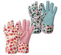 com-four® 2 paires gants de jardin femme - gants de travail pour jardinage - modèle antidérapant pour planter, rempoter, désherber et tailler rosiers