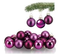 COM-FOUR® 20x Mini Boules de Sapin de Noël en Verre, Petites Boules | décorations d'arbre pour le sapin de Noël - Ø 3 cm