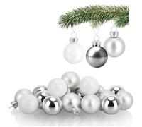 COM-FOUR® 20x Mini Boules de Sapin de Noël en Verre, Petites Boules | décorations d'arbre pour le sapin de Noël - Ø 3 cm
