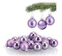 COM-FOUR® 20x Mini Boules de Sapin de Noël en Verre, Petites Boules | décorations d'arbre pour le sapin de Noël - Ø 3 cm