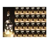 com-four® 24x Lampes à Bouteilles LED, Guirlande Lumineuse en Liège | pour Bouteilles de Vin et de Champagne Vides - Mini Lampes LED avec Fonctionnement sur Piles